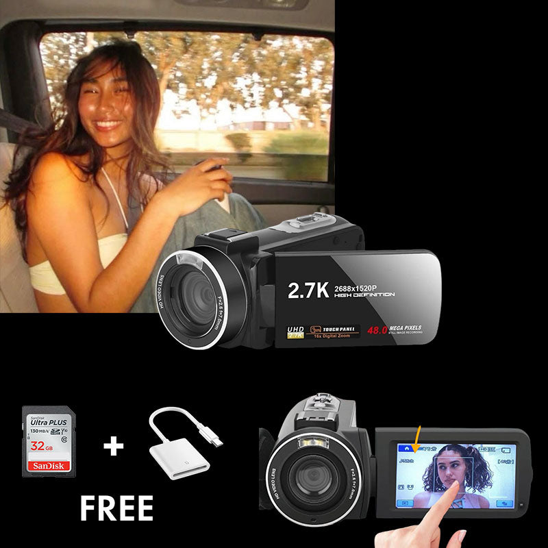 The2.7KCorder Pro | 2.7K UHD Camcorder mit Touchscreen &amp; 48MP